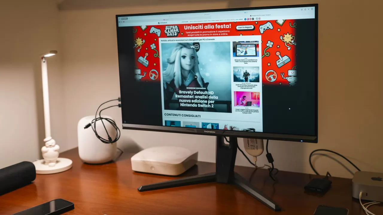 Il THOMSON M27QG5Y14 alla prova: QHD, 180 Hz, 1 ms e quattro porte HDMI-DP
