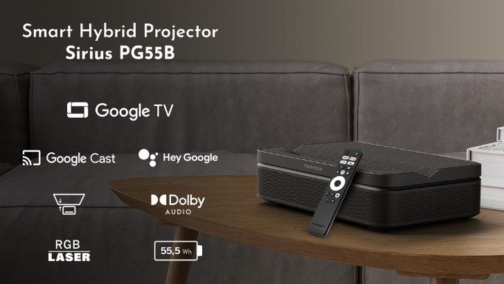 THOMSON Sirius PG55B: the ultimate portable laser projector?