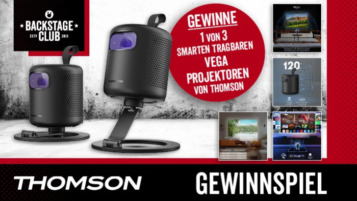Gewinne 1 von 3 smarten tragbaren Vega Projektoren von THOMSON – Kino-Momente zum Valentinstag!