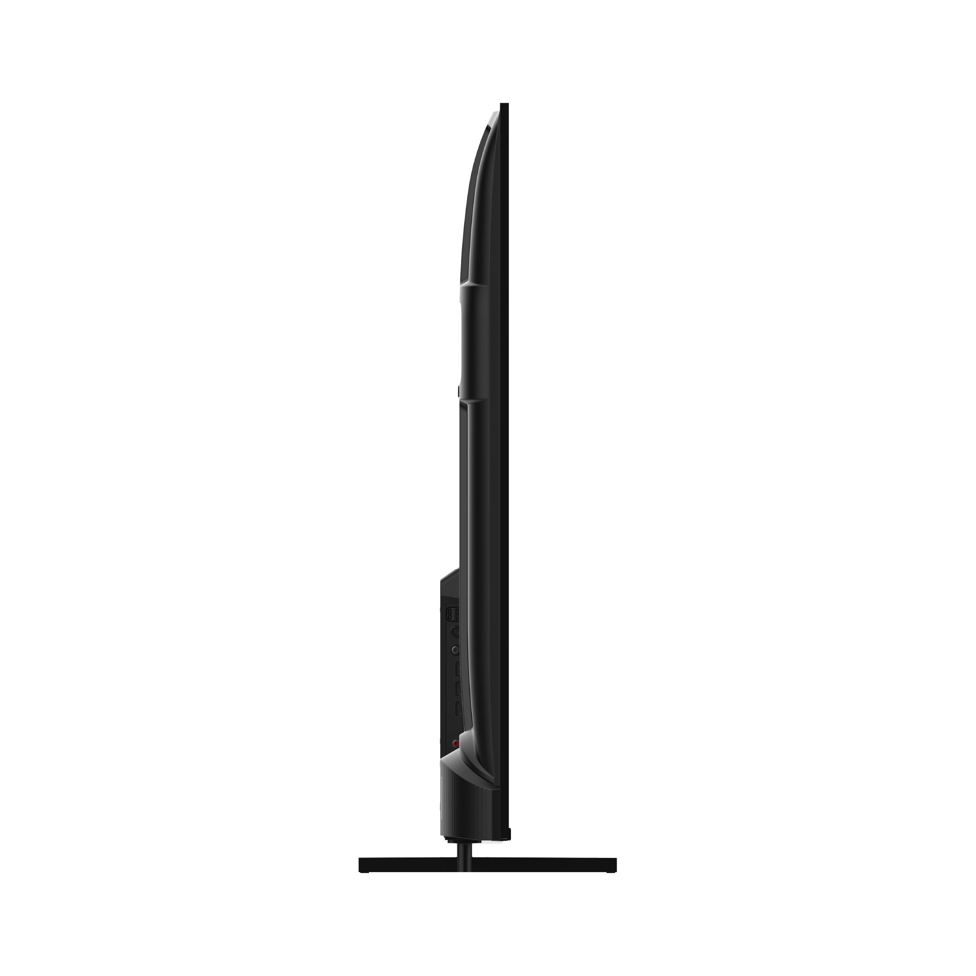 Black TV side view on a white background