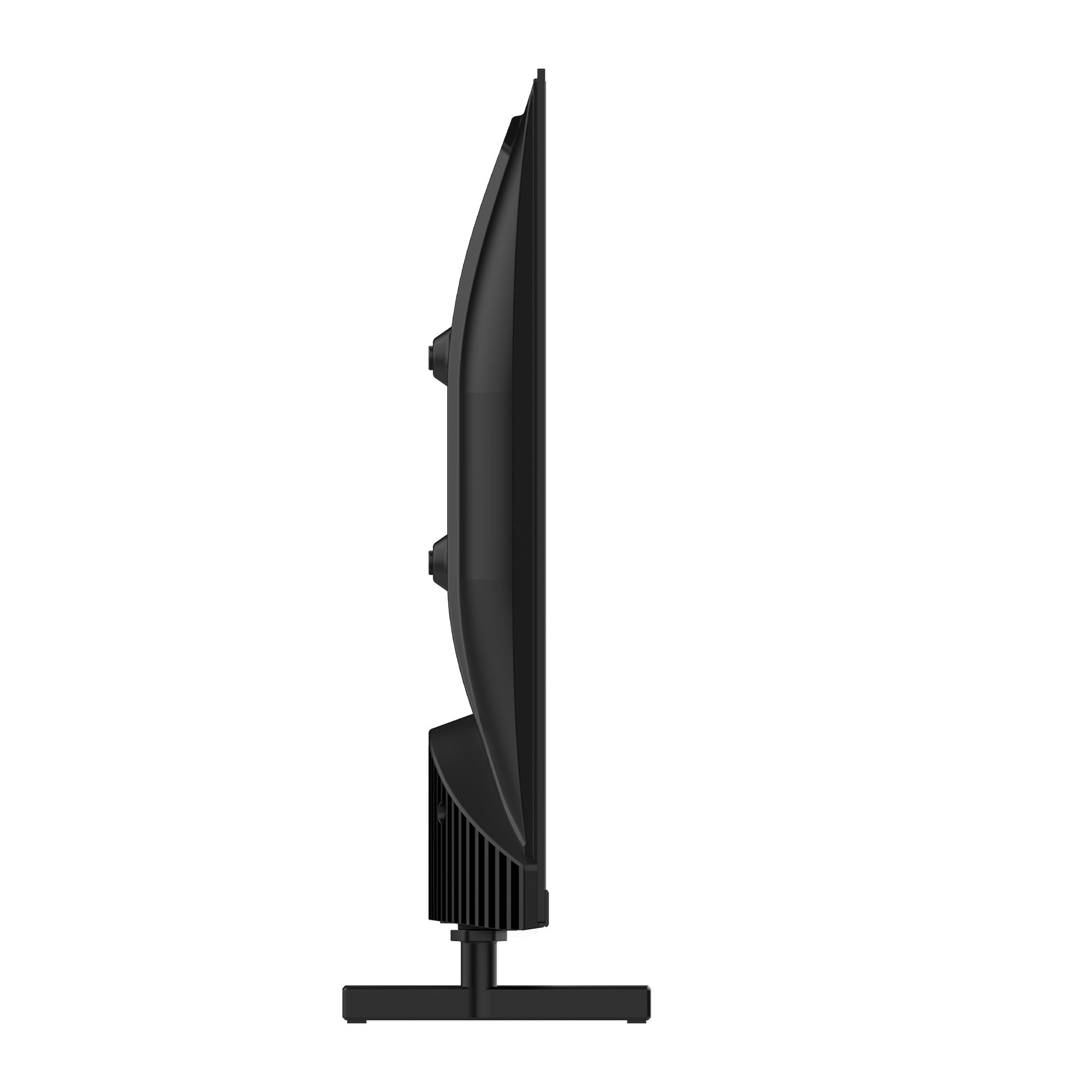 Black TV side view on a white background