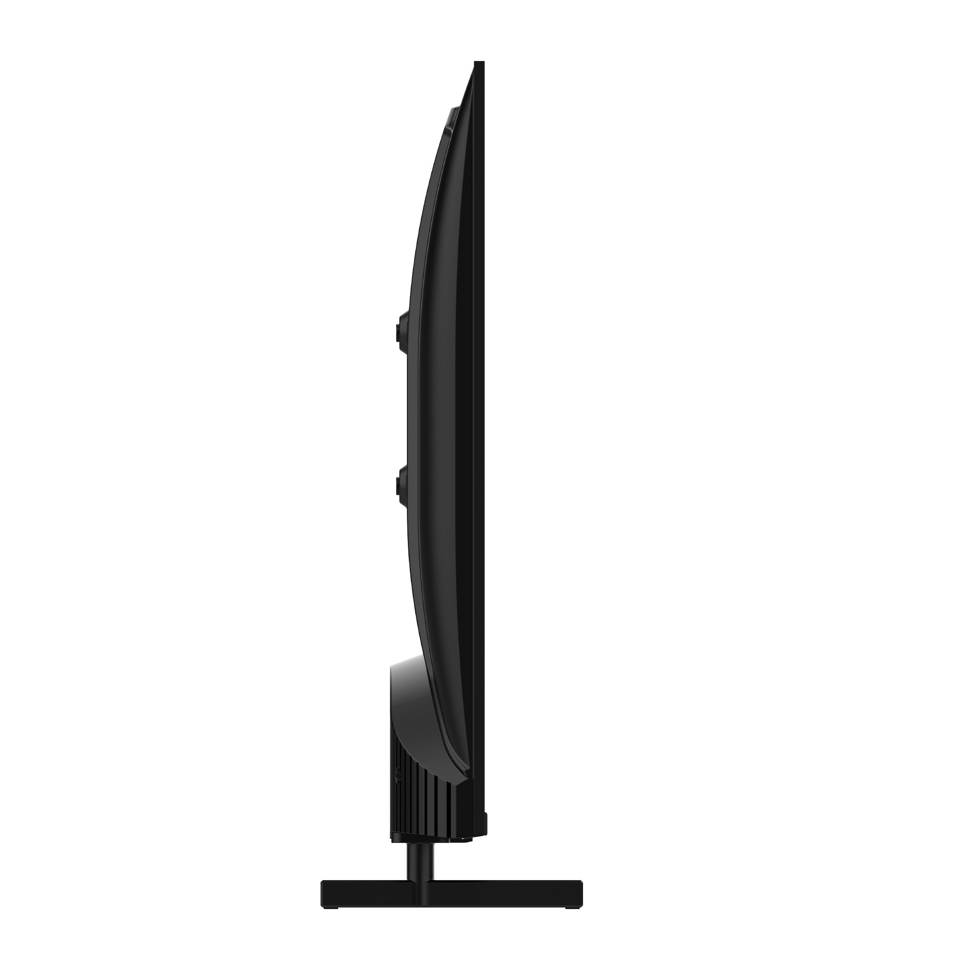 Black TV side view on a white background