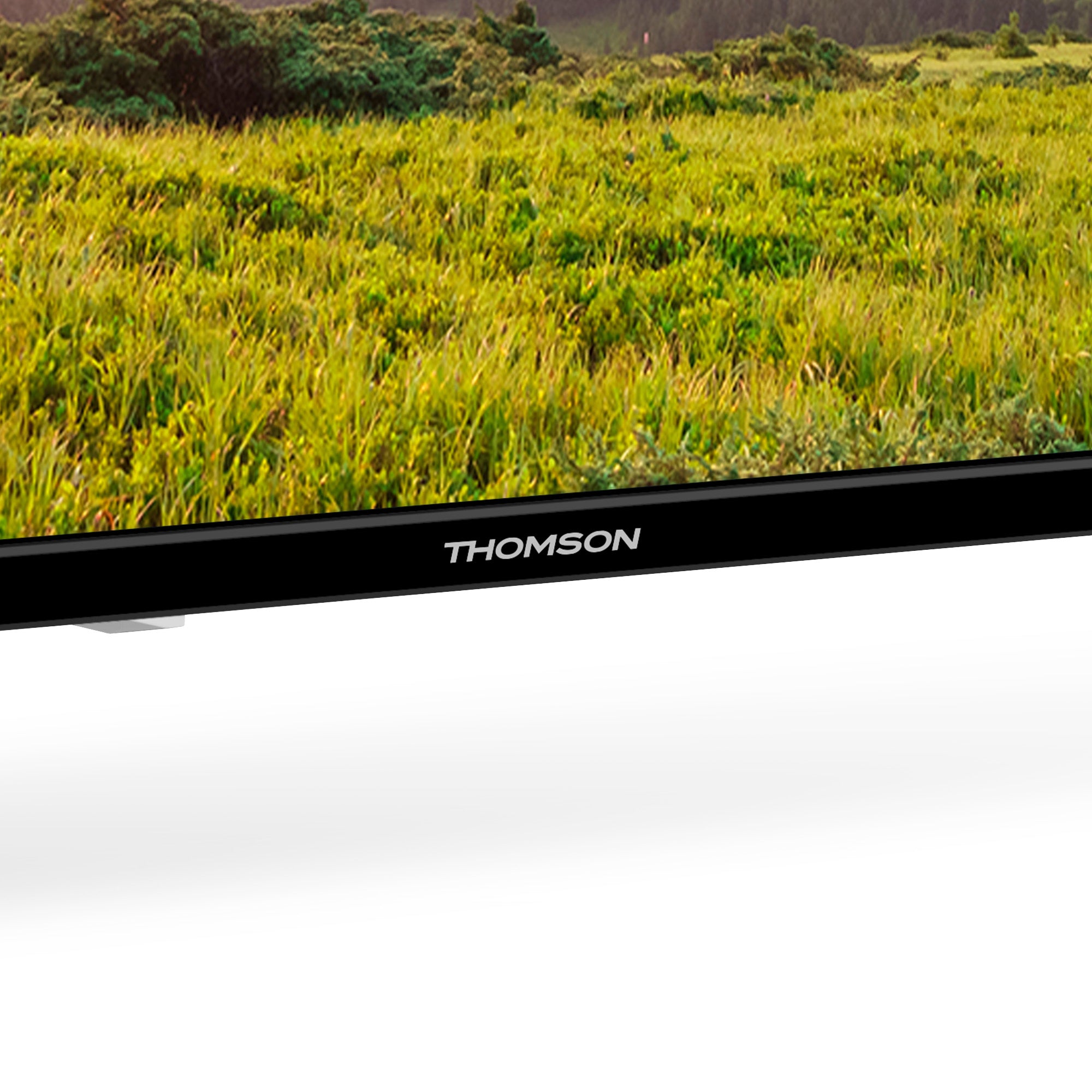Thomson TV displaying a grassy field on the screen