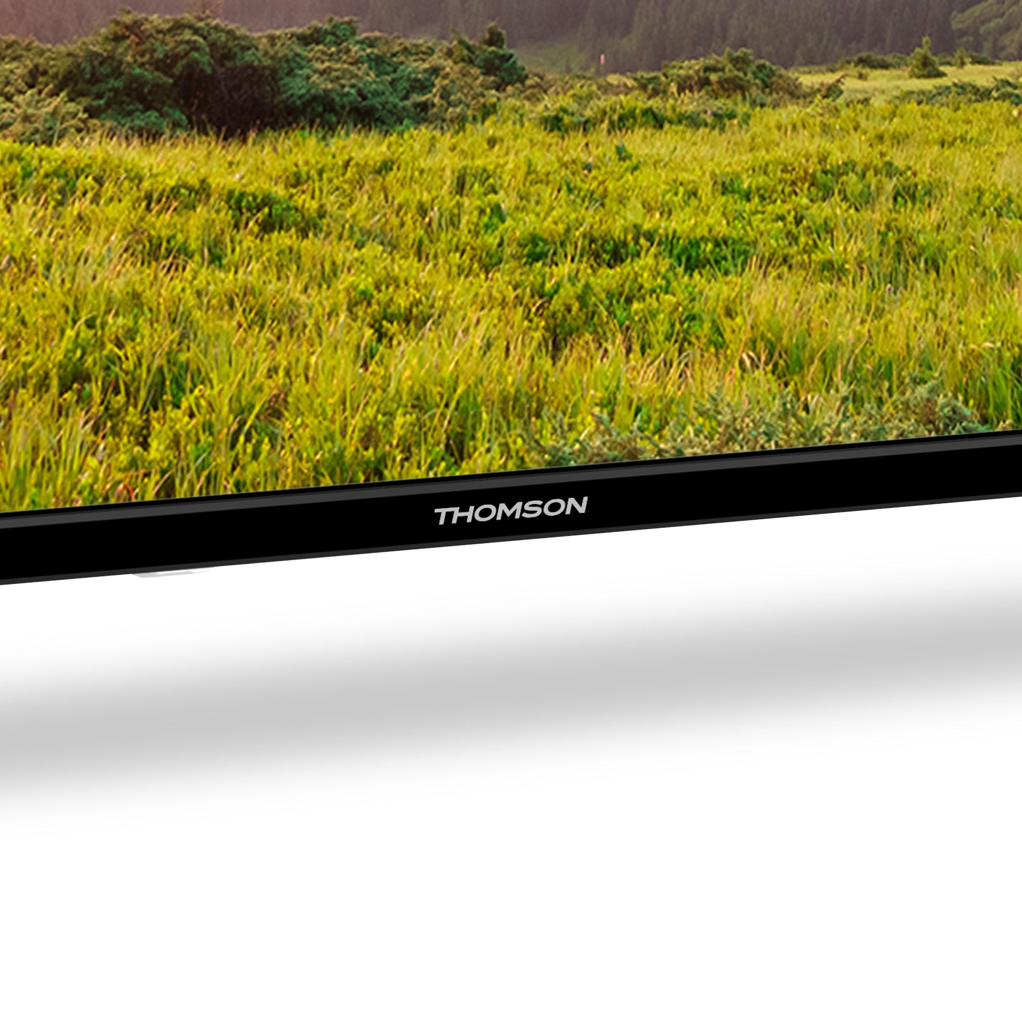 Thomson TV displaying a grassy field on the screen