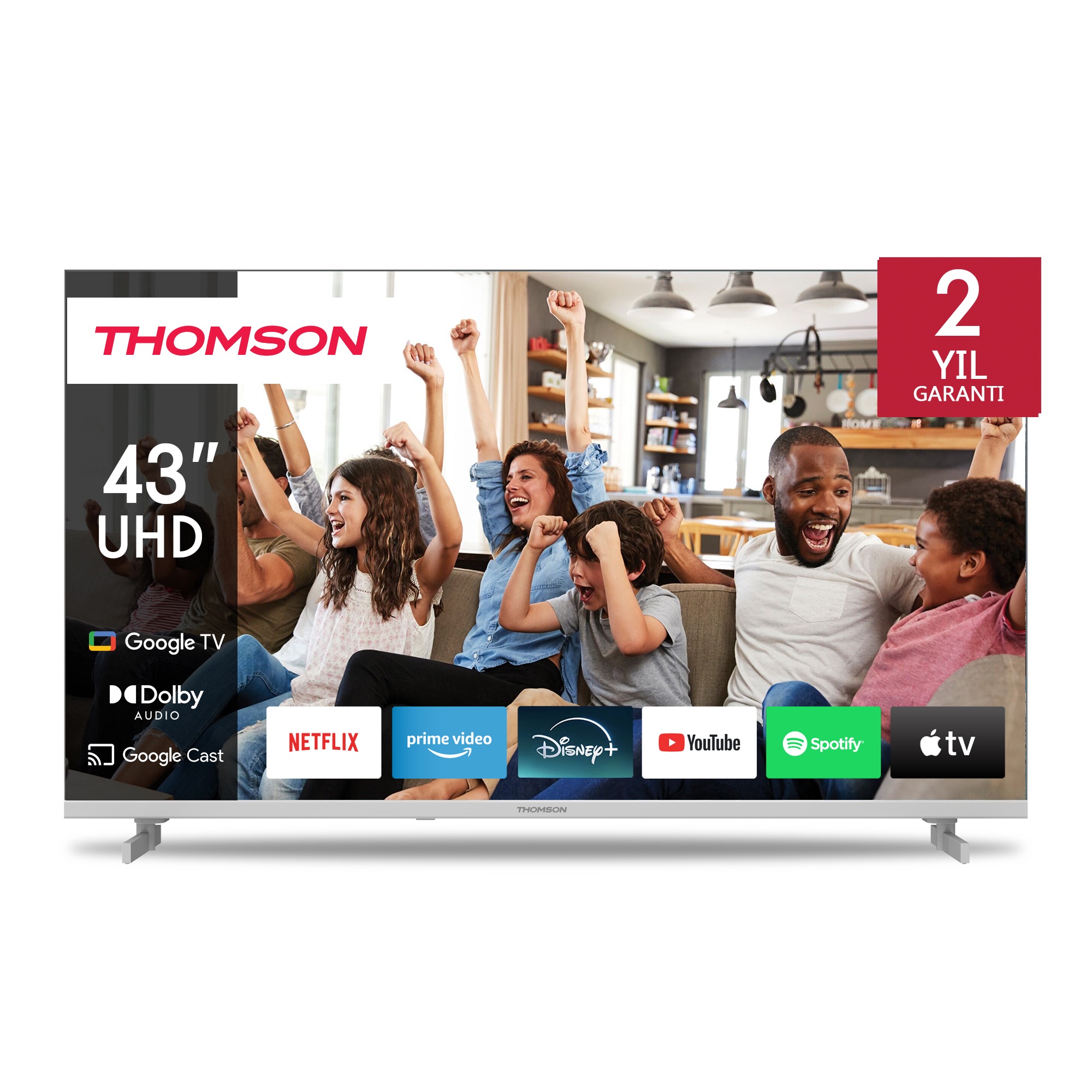 Thomson Google TV UHD White Side Feet Thomson Google TV UHD White Side Feet