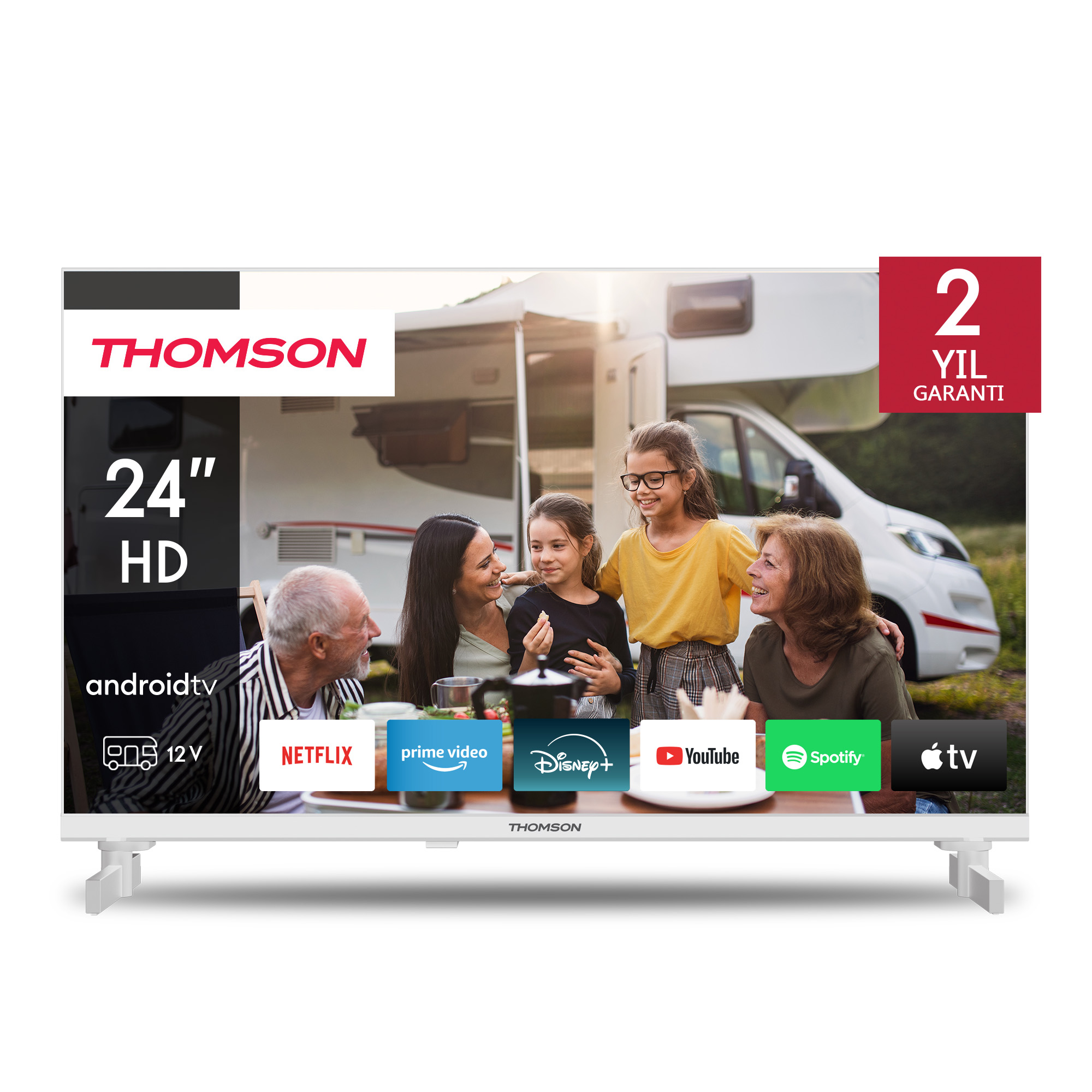 Thomson Android TV 24'' HD Beyaz 12V