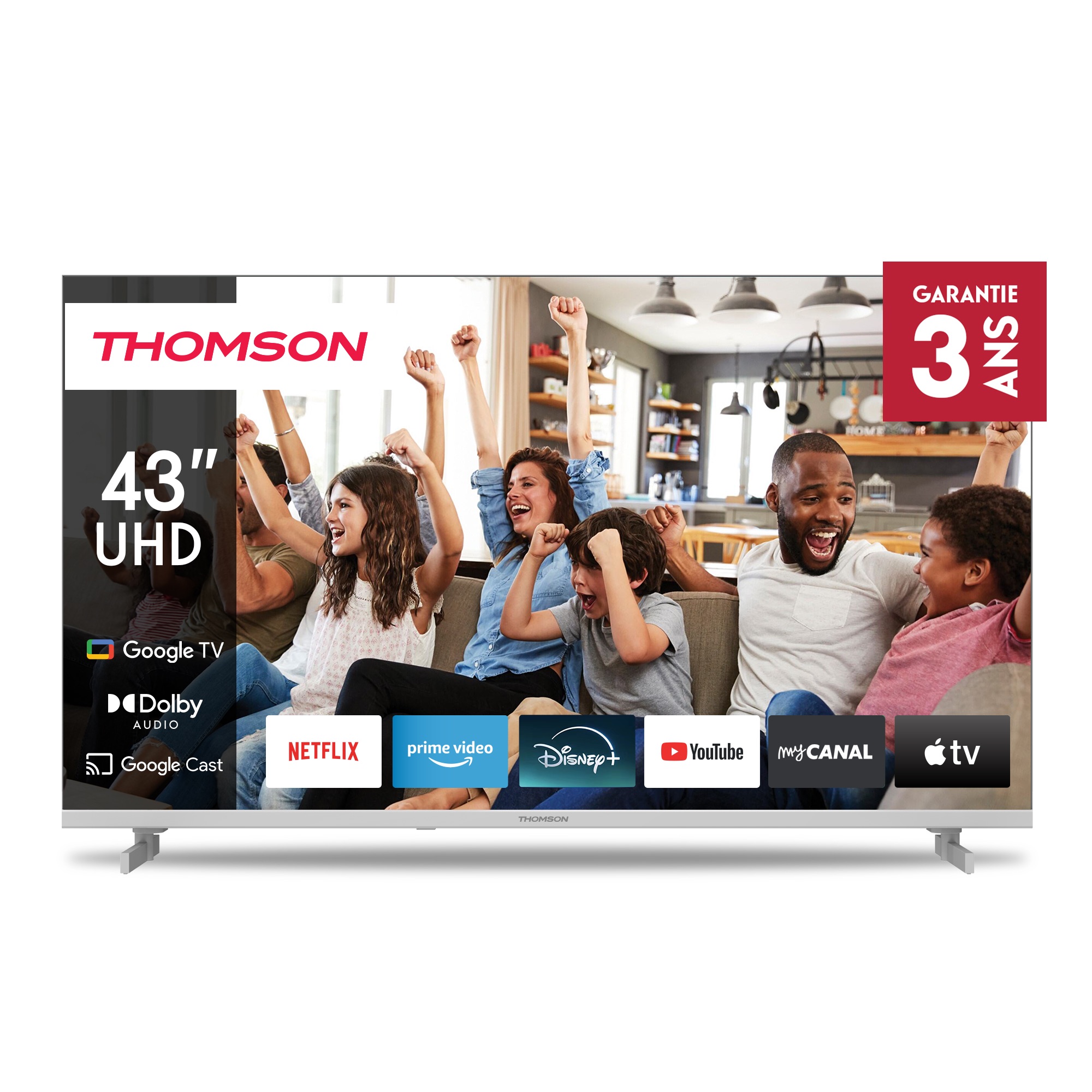 Thomson Google TV UHD White Side Feet
