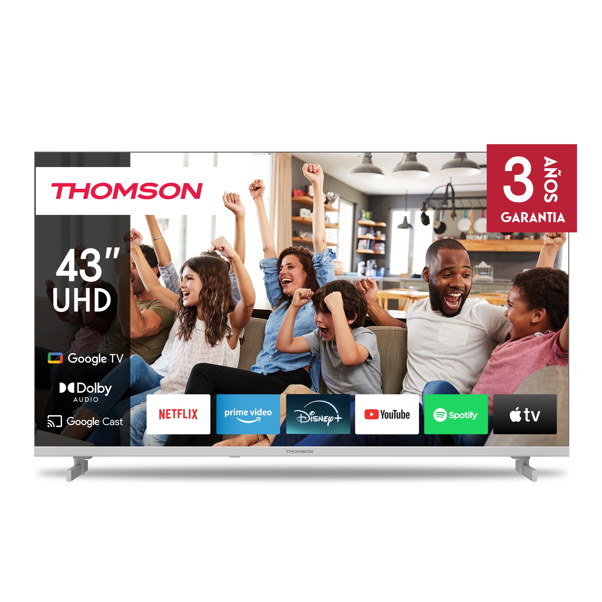 Thomson Google TV UHD White Side Feet Thomson Google TV UHD White Side Feet