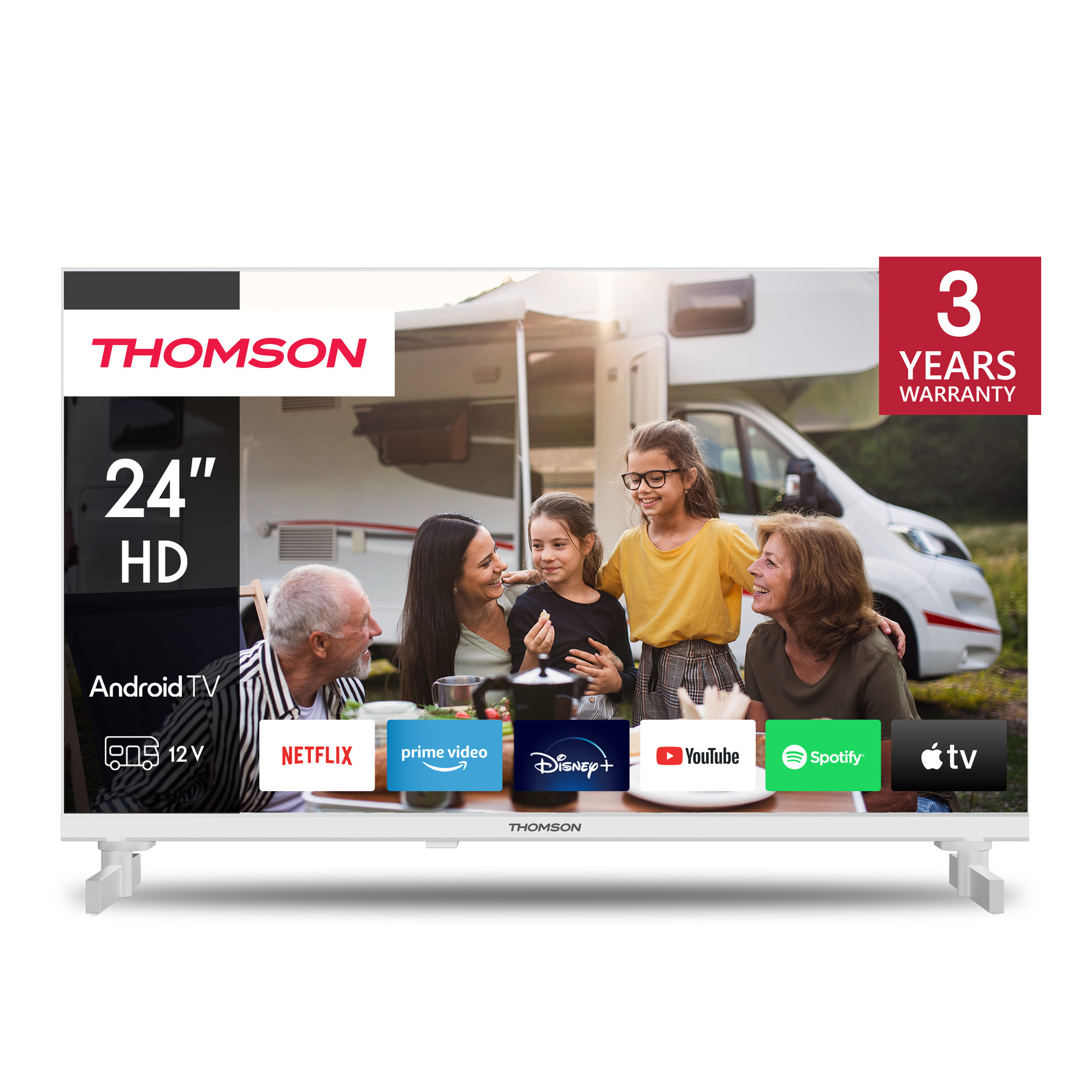 Thomson Android TV 24'' HD White 12V Thomson Android TV 24'' HD White 12V