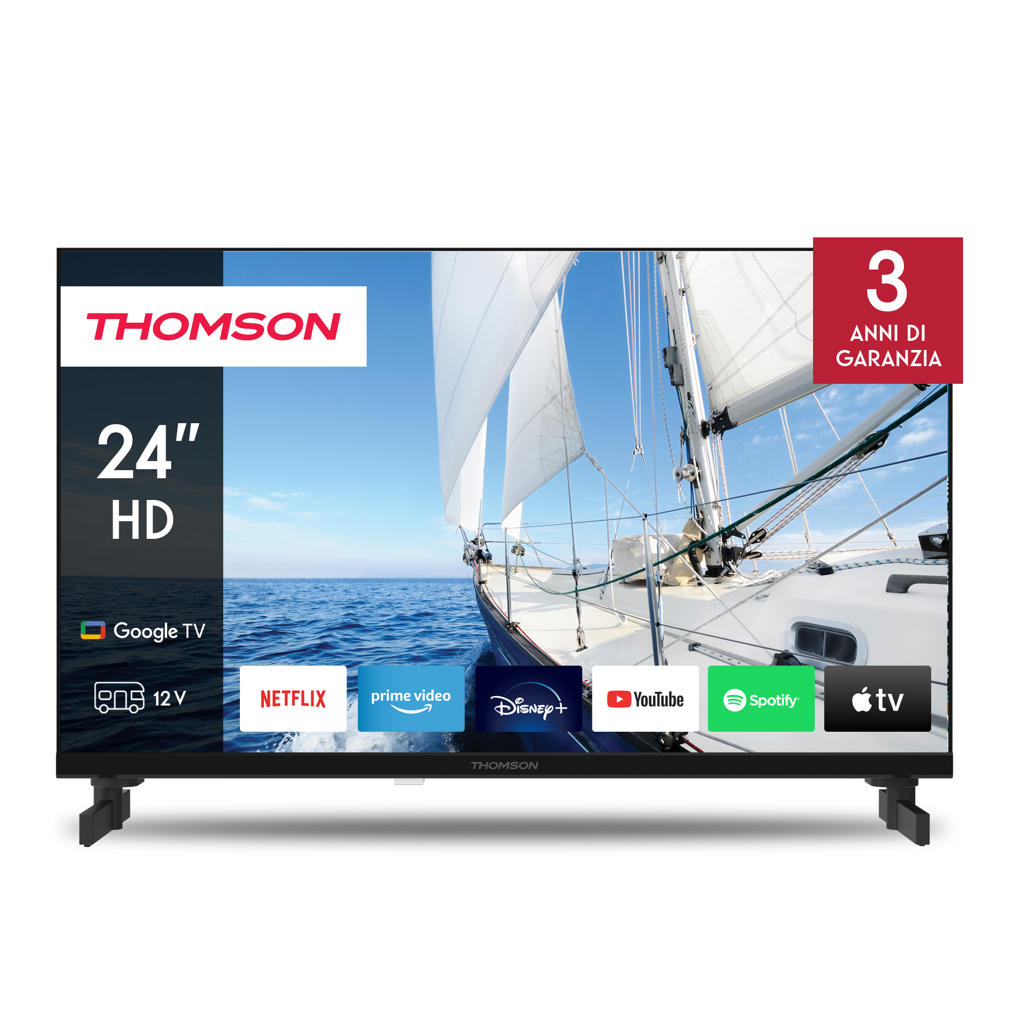 Thomson Google TV 24" HD Black 12V Thomson Google TV 24" HD Black 12V